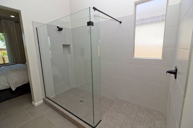 Walk-In Shower with Clear Glass Partition